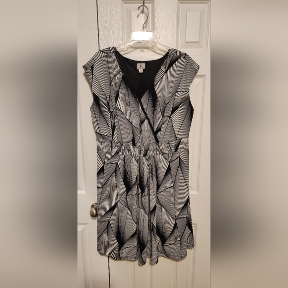 Black & White V-Neck Dress - Picture 1 of 2